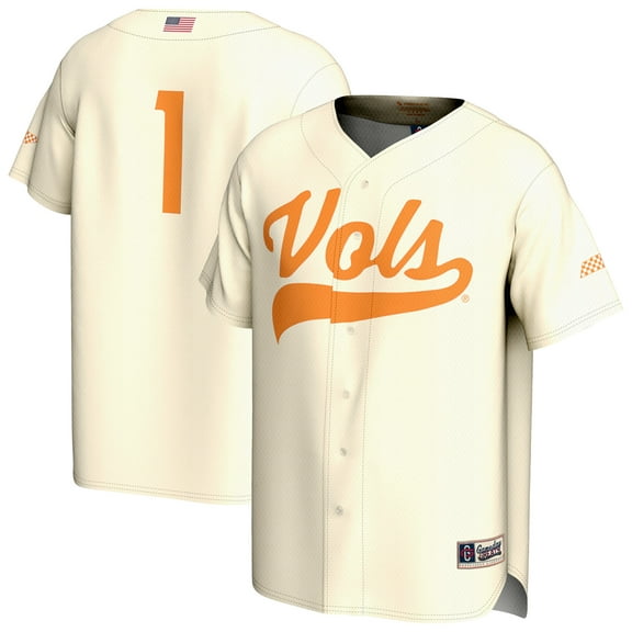 Youth GameDay Greats #1 Cream Tennessee Volunteers Lightweight Baseball Fashion Jersey