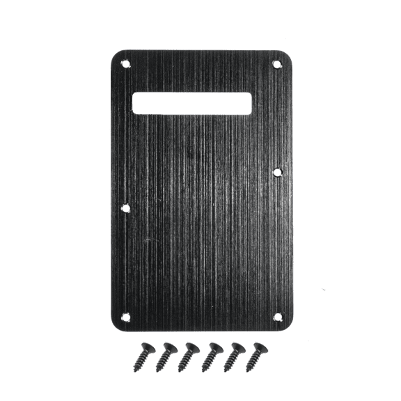 LOOKSEVEN Single Slot Aluminum Tremolo Back Plate Vintage Style Cover Replacement for ST SQ Type Electric Guitars 9 Color Options-Black