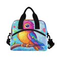 thumbnail image 2 of Lunch Bag Portable Crossbody Meal Bag Cooler Bag Insulated Lunch Bag Food Bag Handheld & Crossbody Design Color Parrot Cartoon, 2 of 6