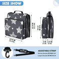 thumbnail image 3 of Black White Stars Printed Zipper Binder with Handle&Shoulder Strap 2 inch 3 Ring 500+300 Sheet Capacity File Folder Organizer, 3 of 8