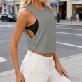 thumbnail image 2 of Aihuaihua Side Armhole Tank Tops for Women, Workout Sport Athletic Yoga Running Gym Loose Crop Sleeveless Shirts Grey S, 2 of 5