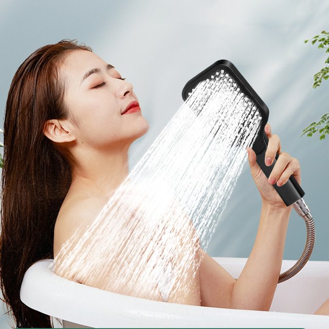 High Pressure Handheld Shower Head, 4 Spray Modes Handheld Showerhead for Low Water Pressure, Detachable Shower Head for Elderly Children Home Gym and Senior Hotel Use