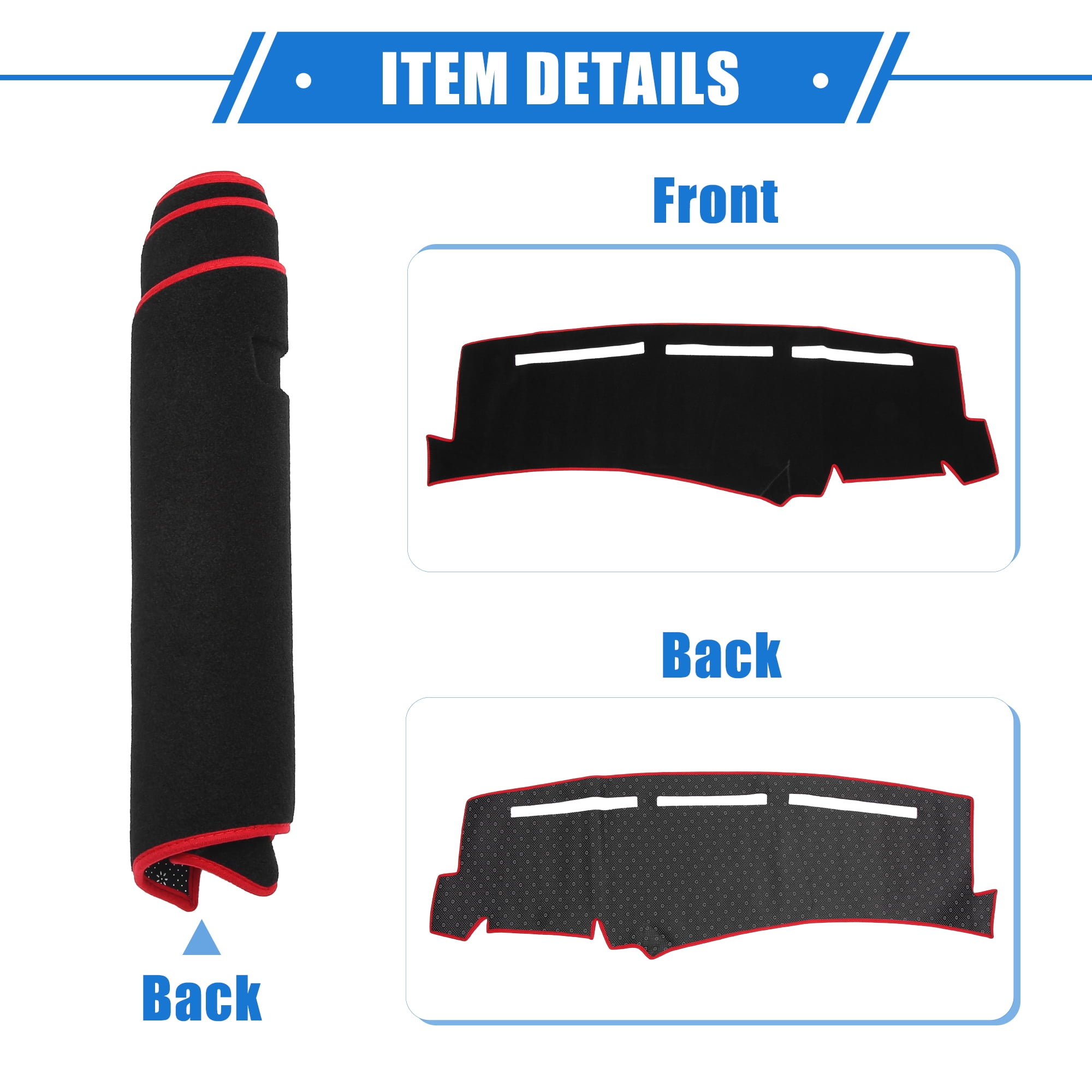 Unique Bargains Dashboard Cover Mat for Chevy Silverado 1999-2006 Durable Polyester Red Front Dash Cover Mat