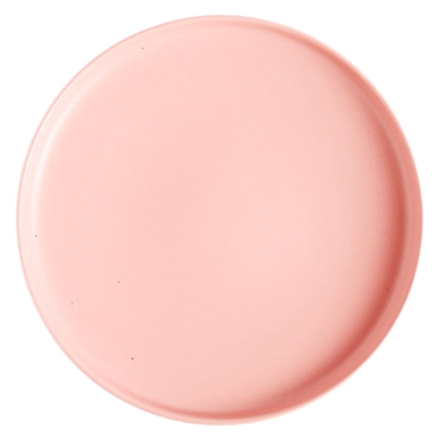 1pc Coloured Ceramic Tableware Western Steak Plate Microwave Oven Available Ceramic Food Plate Round Shape (Pink 8 Inches)