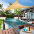 thumbnail image 2 of Toldo de vela de sombra rectangular beige de 10' x 16.5', 95% de bloqueo UV, permeable al agua y al aire, comercial y residencial, 2 of 4