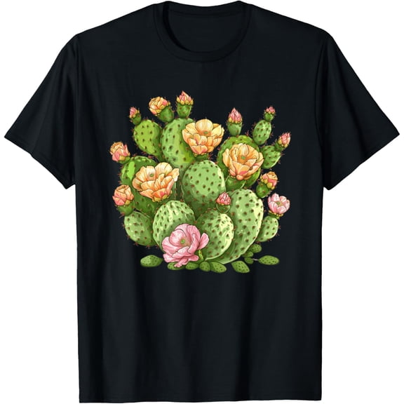 Prickly Pear Cactus In Bloom T-ShirtMen's and women's short-sleeved pure cotton shirts