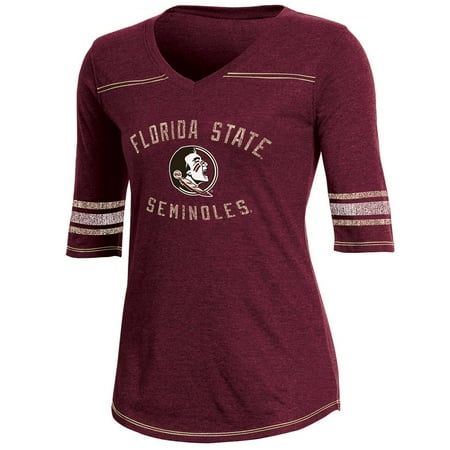 - Women's Russell Garnet Florida State Seminoles Fan Half-Sleeve V-Neck T-Shirt