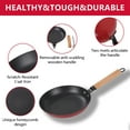 thumbnail image 2 of YUTANN Cast Iron Skillet Set with Removable Handles, Nonstick, Oven Safe, Red, 8/10/12 Inch, 3-Piece, 2 of 7