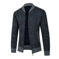 ATIENUBEE Mens Cardigan Sweater Zipper Knitted Cardigan Stand Up Collar