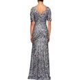 thumbnail image 2 of Alex Evenings Robe Longue à Sequins pour Femmes avec Manches à Volants 14 Argent, 2 of 2