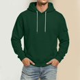 thumbnail image 2 of Hoodies for Men Oversized Fleece Lined Sweatshirt Drawstring Casual Hoodie Fall Hooded Pullover with Arm Pocket Dark Green L, 2 of 6