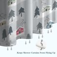 thumbnail image 6 of Gray Christmas House and Tree Pattern Shower Curtain 36"x72" ,Bathroom Decorative Shower Curtains Set with 12 Hooks,Modern Waterproof Washable Shower Curtain, 6 of 6