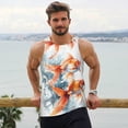 thumbnail image 6 of KLL Three Goldfish Watercolor Splash Print Men's Muscle Gym Workout Stringer Tank Tops Bodybuilding Fitness T-Shirts Tank Tops Men-4X-Large, 6 of 7