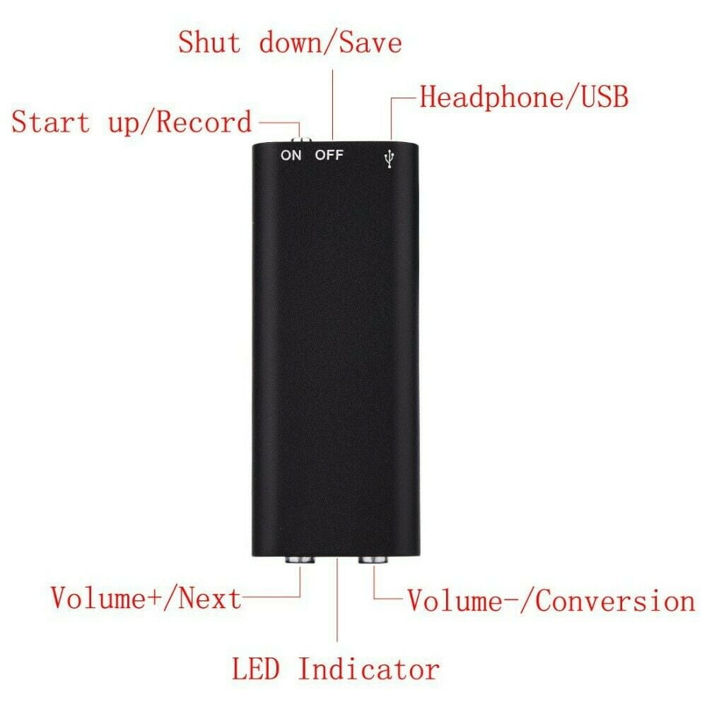 Mini Voice Activated 8GB Audio Sound Recording Continuous Listening Device with Strong Magnetic