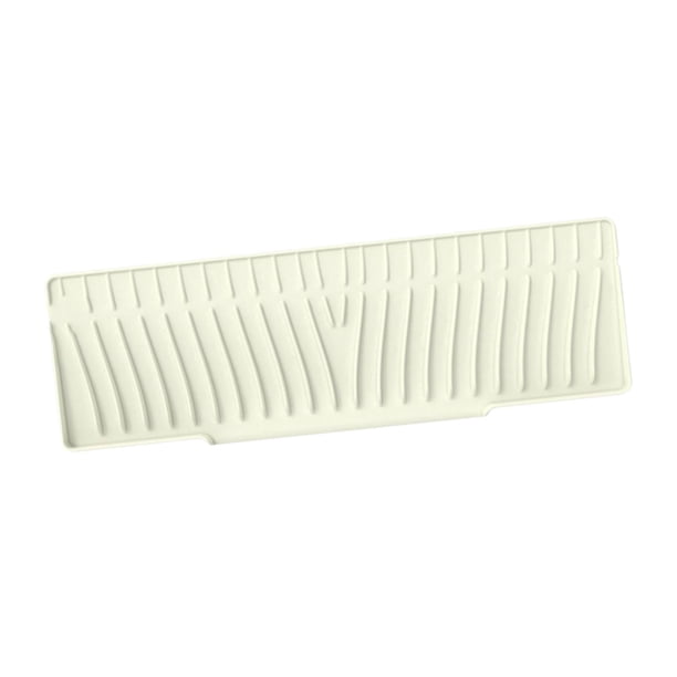 Alfombrilla de silicona para grifo, recogegotas de agua, impermeable, con borde de drenaje. Beige