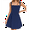 Blue, variant on Womens 2025 Mini Sleeveless Dress Backless Tie Square Neck Short Party Dress