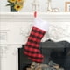 thumbnail image 2 of Bolsa de regalo de calcetín de Navidad, adorno colgante para el hogar, accesorios colgantes para festivales, calcetines de Navidad a cuadros de Kits de decoración para fiestas Negro rojo Largo Bewildely HA070257-01, 2 of 6