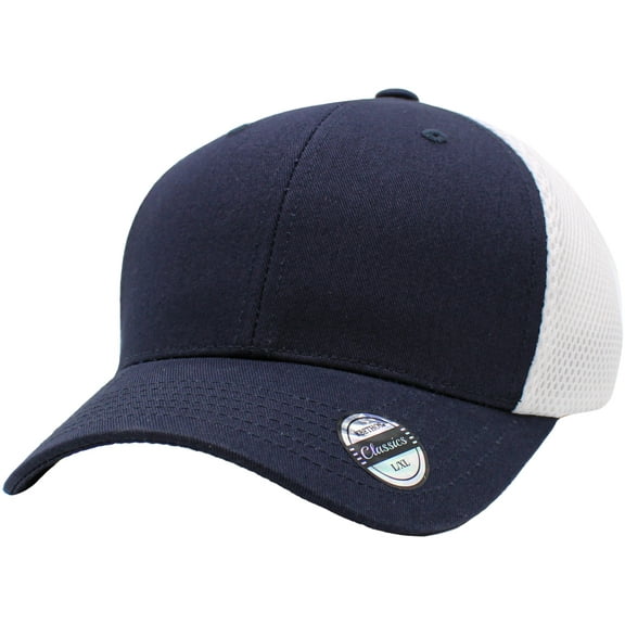 Classic Solid Stretch Meshback Cotton Twill Fitted Hat Spandex Headband Cap