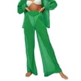 thumbnail image 4 of Txlixc Blusa de botón transparente de manga larga y pantalones de piernas anchas para mujeres Txlixc  moda, 4 of 6