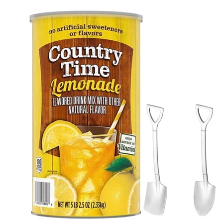Country-Time Lemonade Powdered Drink Mix 1 Canister, 82.5 oz (Classic Lemonade) with Shovel Spoons