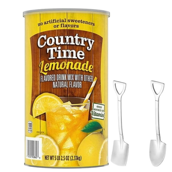 Country-Time Lemonade Powdered Drink Mix 1 Canister, 82.5 oz (Classic Lemonade) with Shovel Spoons