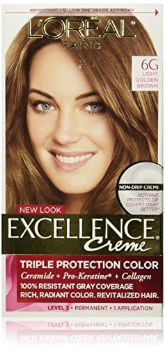 L'Oreal Excellence Triple Protection Color Creme Haircolor, 6G Light