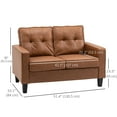 thumbnail image 3 of HOMCOM 51' PU Leather Loveseat Double Sofa with Armrests and Tufted Backrest, Brown, 3 of 10