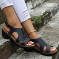thumbnail image 6 of Kukoosong Comfy Women Sandals Summer Slippers Casual Shoes Roman Fish Mouth Casual Wedges Sandals Wedge Sandals Blue 42, 6 of 9