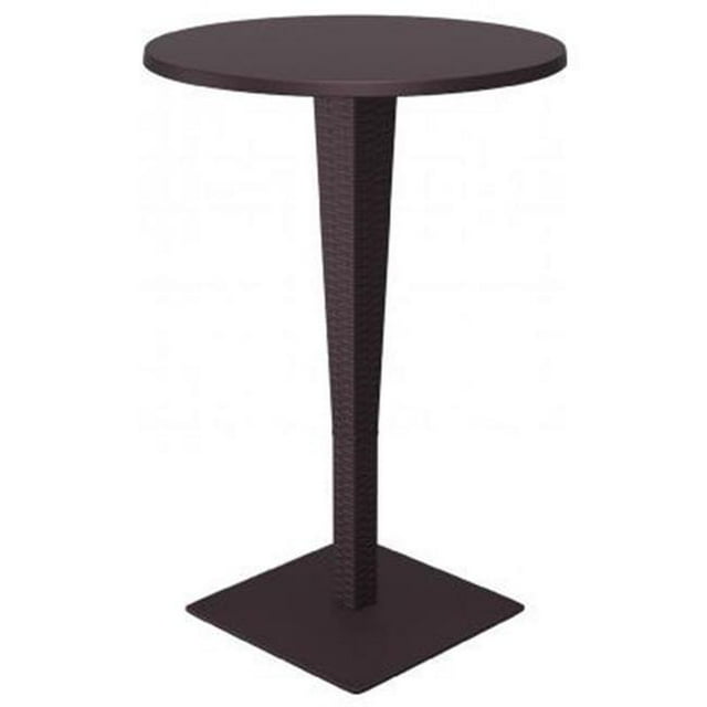 Siesta ISP886-BR 27.5 in. Riva Werzalit Top Round Bar Height Table, Brown