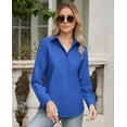 thumbnail image 6 of Siliteelon Button Down Shirts for Women Long Sleeve Shirts Wrinkle Free Blue Formal Work Office Blouses Tops Dress Shirts Regular Fit, 6 of 7