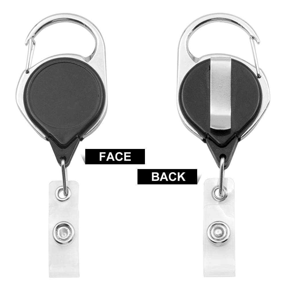 GOGO Retractable Badge Reel Carabiner Clip for Id Card Holder Wholesale Lot of 100