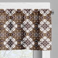thumbnail image 5 of Ambesonne Chocolate Valance & Curtain, Batik Floral Pattern, 55"x45", Dark Brown White Brown, 5 of 6