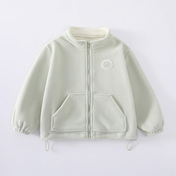 YUNAFFT Kids Fleece Jacket Thermal Lined Long Sleeve Hoodless Casual Everyday Style for Boys and Girls (2-15 Years)