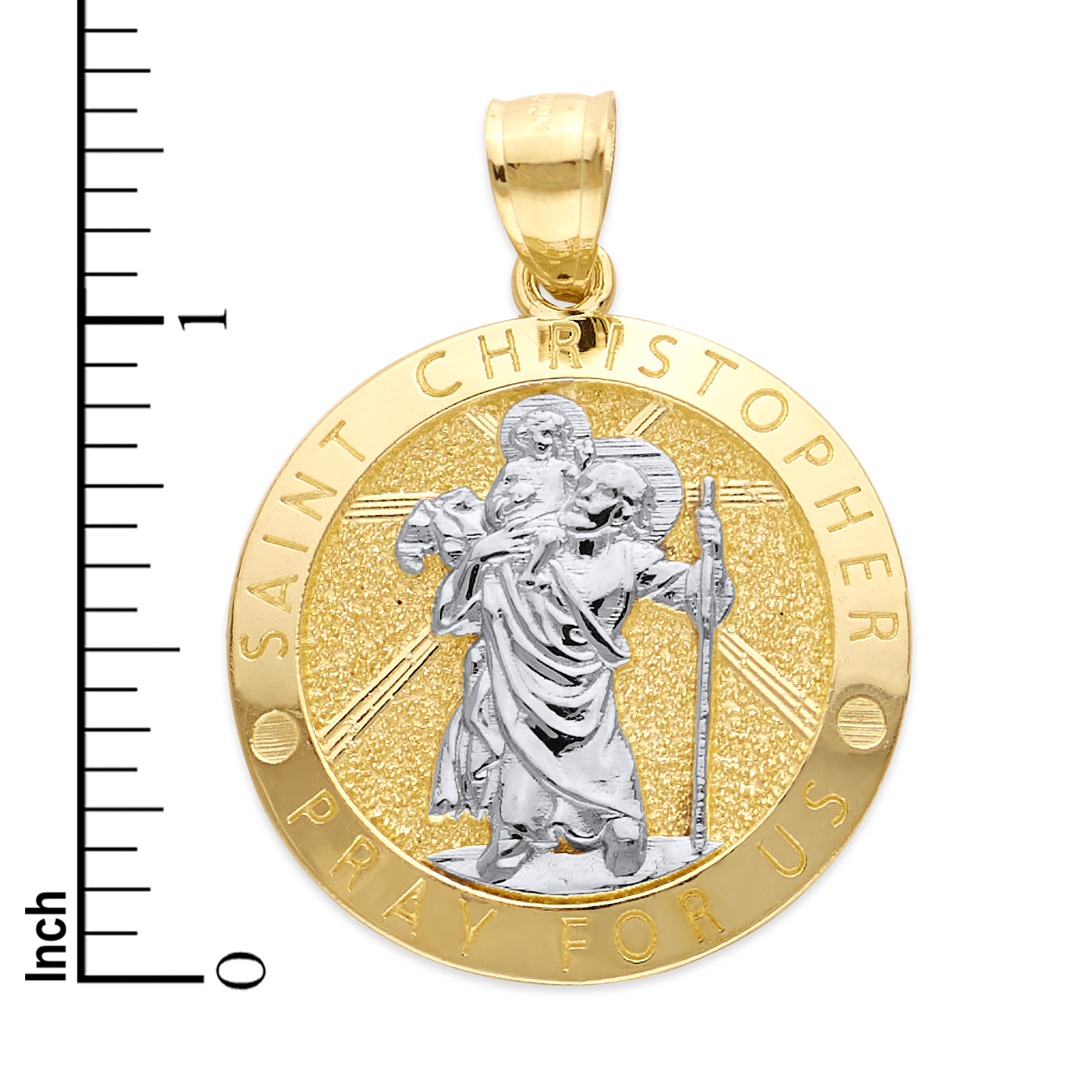 10k Two Tone Gold St. Christopher 