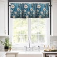 thumbnail image 5 of Daisy Flower Valances for Windows Rustic Blue Wood Grain Pastoral Butterfly Vintage Rod Pocket Curtain Valance Window Treatment Short Curtains for Kitchen Living Room, 42"x12", 5 of 5