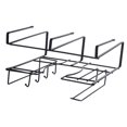 thumbnail image 1 of CAROOTU Under Shelf Basket Pot Lid Storage Rack with Hooks Multipurpose Under Cabinet Organizer Kitchen Supply Black, 1 of 6