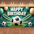 thumbnail image 3 of Decorative Design Birthday Banner Soccer Theme Sport Decor Celebration Backdrop Colorful Balloons for Birthday Party Kids Event Indoor, 3 of 9
