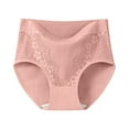 thumbnail image 2 of Pisexur Underwear Womens Antibacterial Comfort Tummy Control Underwear Women Breathable Lace Trimmed High Waisted Triangular Underwear For Women Pink,XL, 2 of 9