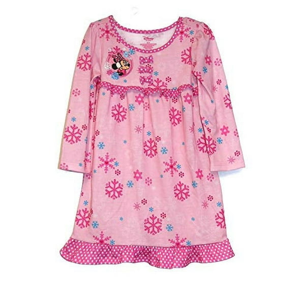 Disney Store Minnie Mouse Girl's Pink Snowflakes Nightgown, Gown, Size 2/3