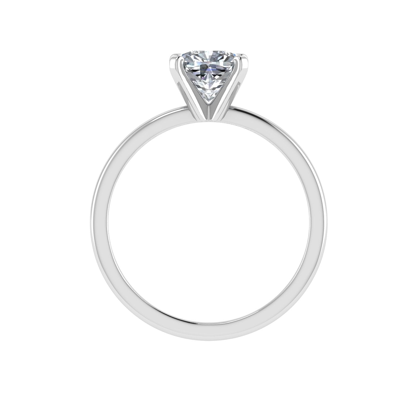 Veda Jewelry 1.67 Ct Cushion Cut Solitaire Engagement Ring for Women - 14K White Gold Plated Prong Set Ring - Moissanite for Elegant Wedding Jewelry - Simple Daily Wear Rings for Her