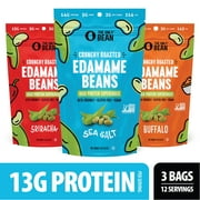 The Only Bean Crunchy Dry Roasted Edamame Beans (Variety Pack), Low Carb Keto Healthy Snacks For Adults and Kids, Fiber Protein Snacks, Diabetic Snacks, 4 oz (3 Pack)