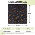 thumbnail image 2 of Dark Blue Halloween Pumpkin Faces Square Fitted Tablecloth with Elastic Edge,Square Table Cover,Washable Elastic Table Cover for Home Kitchen Party Decor 34"x34", 2 of 6