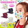 WFJCJPAF 50PC Children's Disposable Face Masks, 3-ply Non Woven Elastic Ear Loop Filter Face Mask Breathable Mask Comfortable Mixed Color Embossed Face Cover