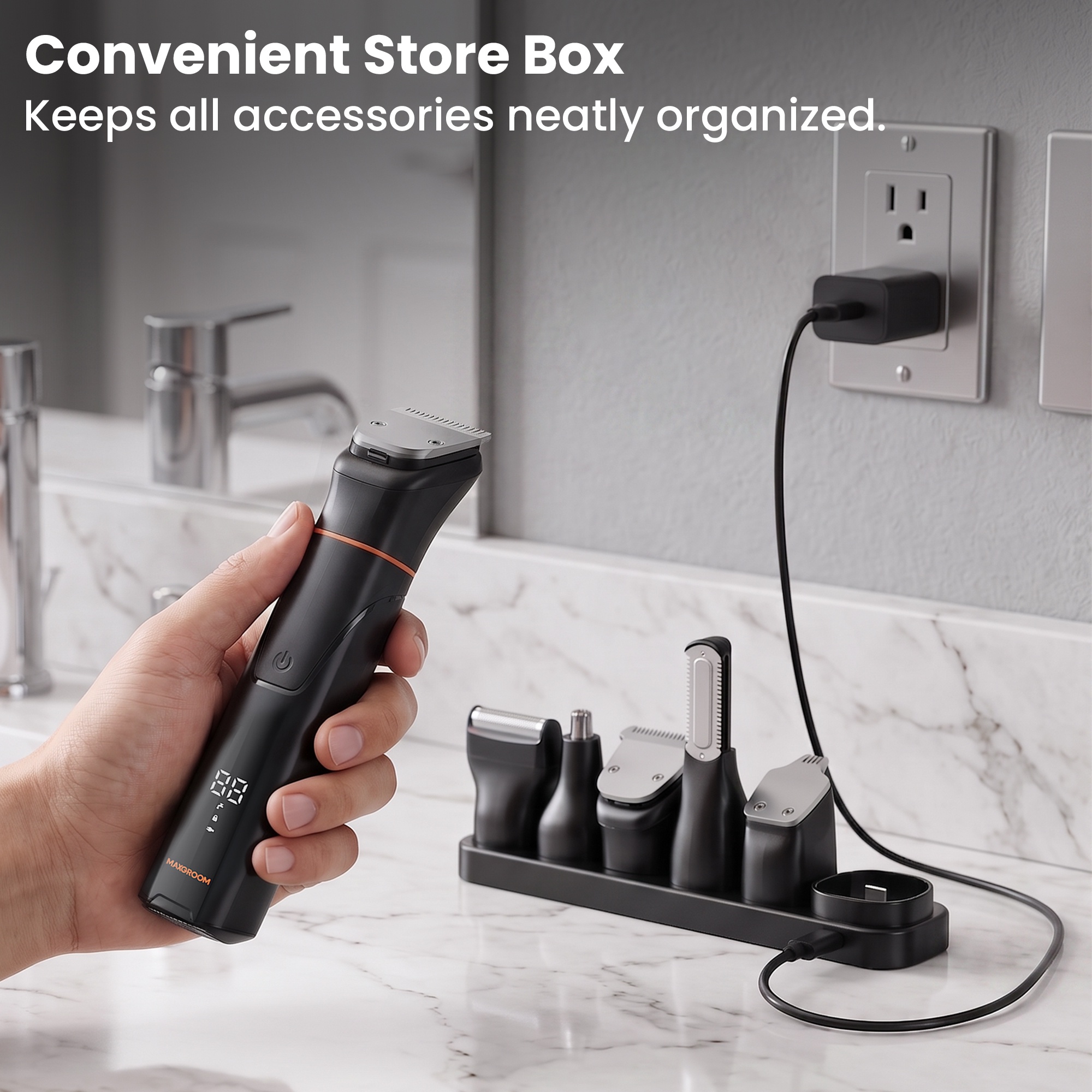 MAXGROOM 6-in-1 Dual-Speed Electric Beard Trimmer photo 3