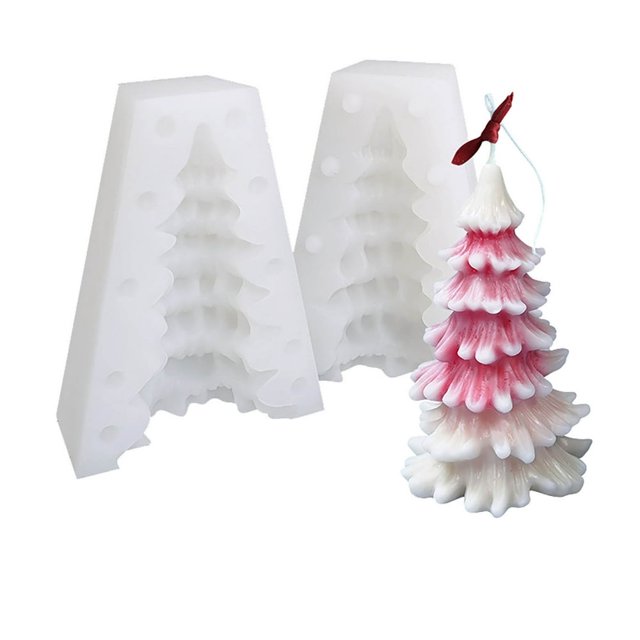 Candle Molds For Candle Making 3D Christmas Tree Shape Silicone Resin Epoxy Mould DIY Casting Aromatherapy Wax Candles
