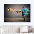 thumbnail image 2 of wall26 Canvas Print Wall Art Soccer Player Kicks Blazing Ball Sports Athletes Photography Realism Contemporary Scenic Urban Multicolor Ultra for Living Room, Bedroom, Office - 24"x36", 2 of 5