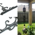 thumbnail image 4 of Sungmor Gancho Pared Hierro Fundido, colgador plantas. Soporte colgante jardín hogar, gancho deco negro 2 pzs para colgar maceta, comedero aves, jaula pájaros, linterna, campana viento, 4 of 9