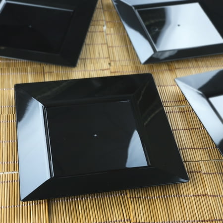 - BalsaCircle 10 pcs Disposable Plastic Square Plates for Wedding Reception Party Buffet Catering Tableware