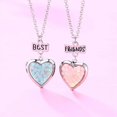 thumbnail image 4 of Heart Locket Necklace for Best Friends Matching Friendship Necklaces for 2 Girls friend Birthday Christmas Gifts for Girl Bestie Necklace for Friends Sweet Gifts for Girls, 4 of 6