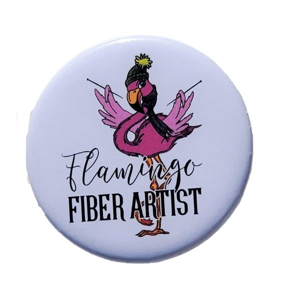Flamingo Fiber Artist Button Pin
